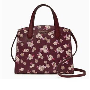 Kate Spade Tinsel Glitter Floral Printed Satchel Crossbody Bag